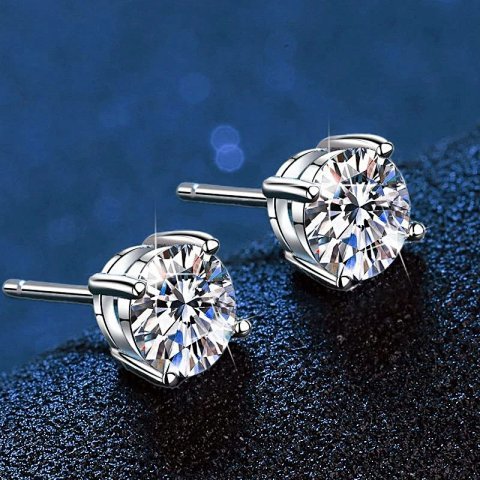 Round Crystal Stud Earrings