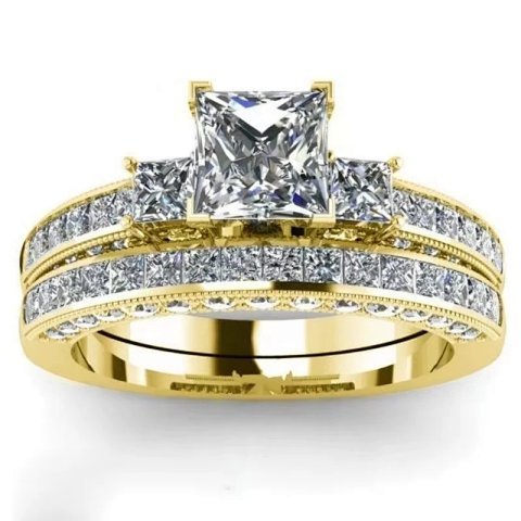 Square-Cut Stone Bridal Ring S