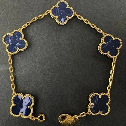 Blue Clover Chain Bracelet