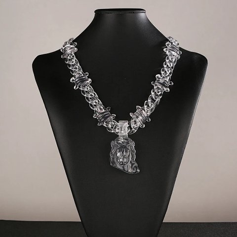 Transparent Cross Pendant Stat