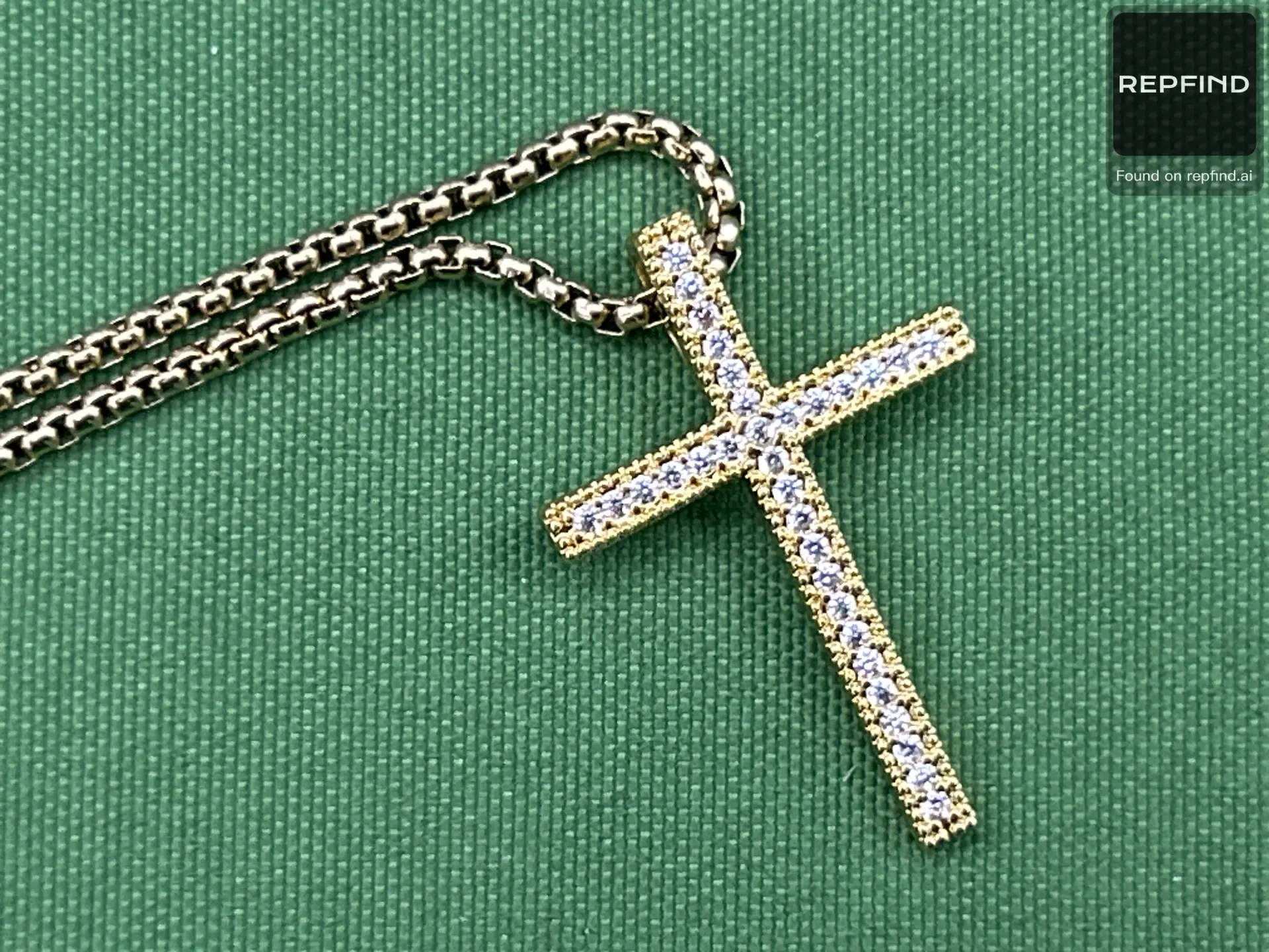 Stone-Set Cross Pendant Necklace -2