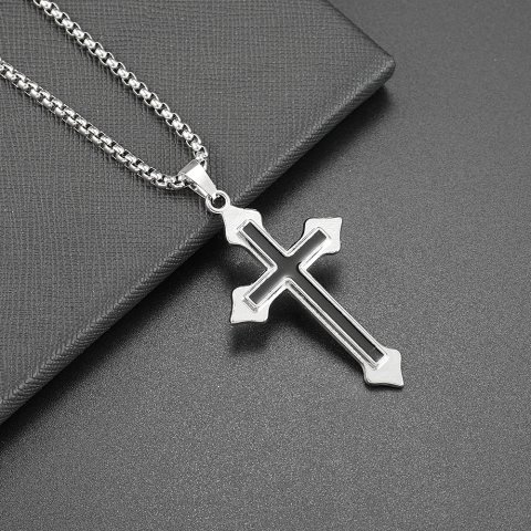 Openwork Cross Pendant Necklac