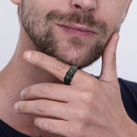 Black Spinner Band Ring