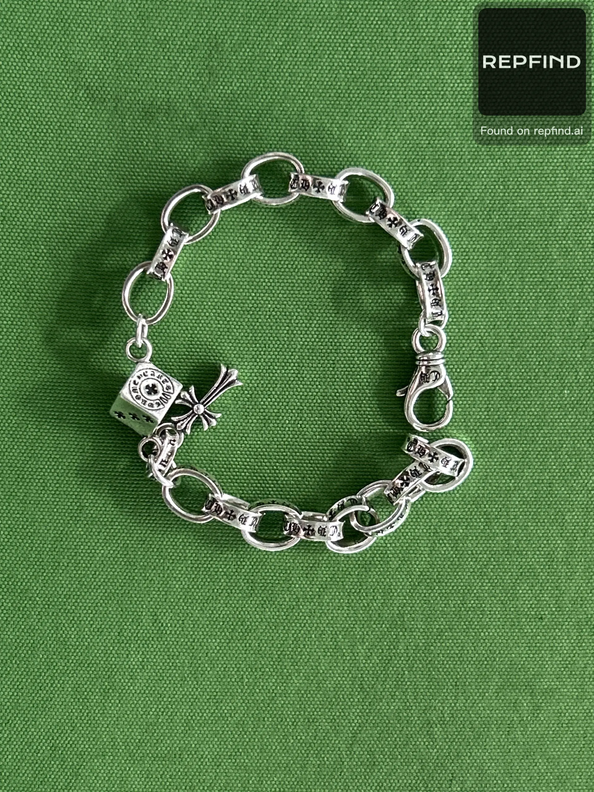 Heavy Gothic Cross Link Bracelet -3