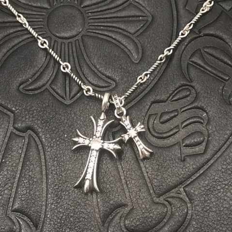 Twin Cross Pendant Necklace