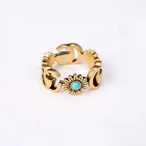 Gold-Tone Eye Motif Open Ring
