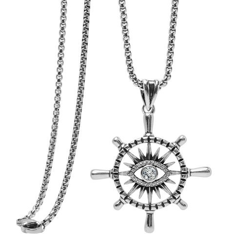 Eye and Compass Pendant Neckla