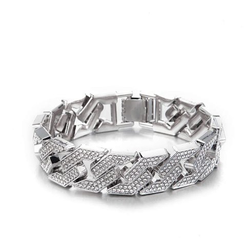 Wide Stone-Set Chain Bracelet