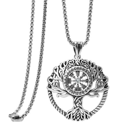 Tree and Compass Pendant Neckl
