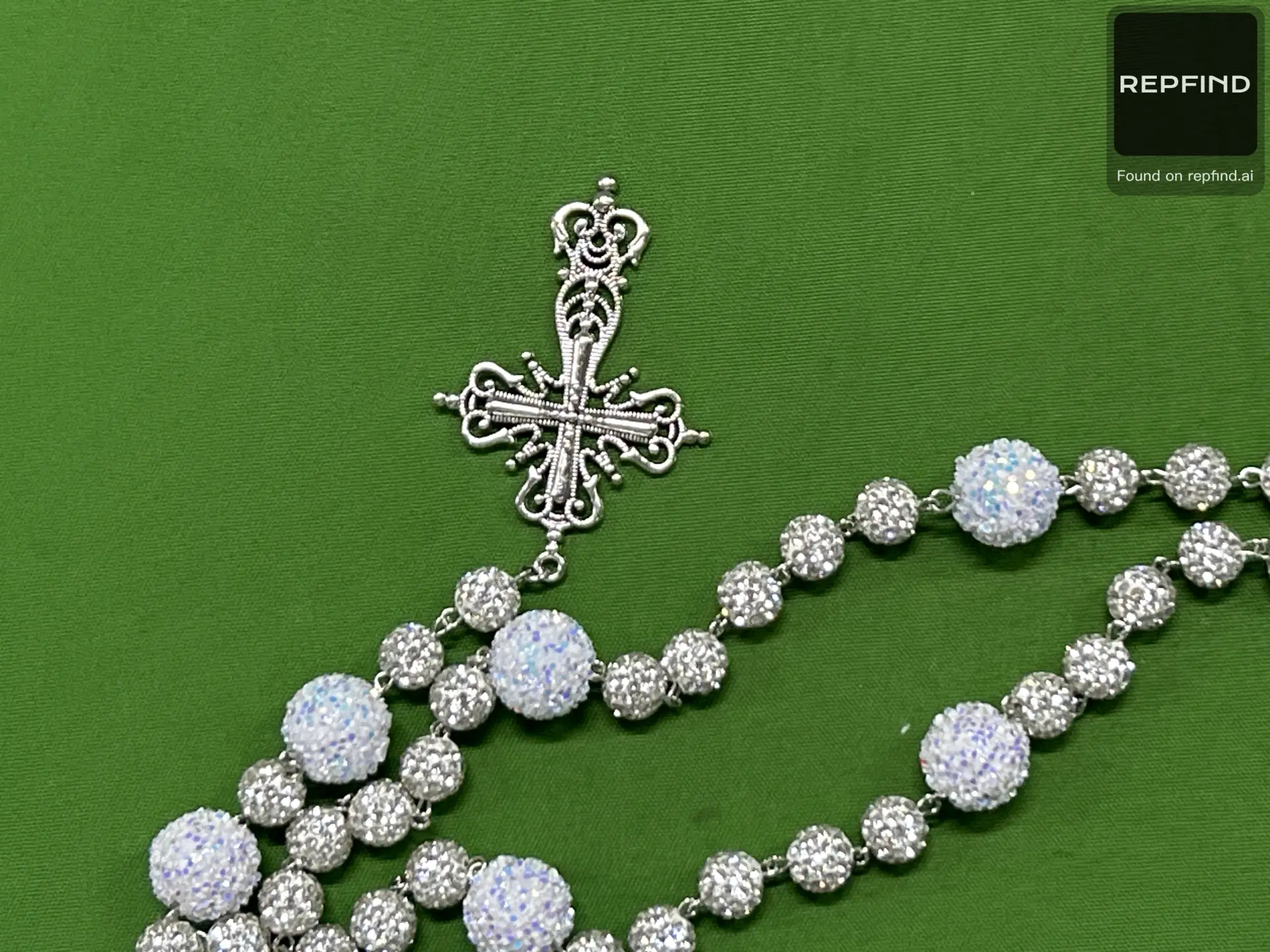 Sparkling Bead Rosary Necklace -3