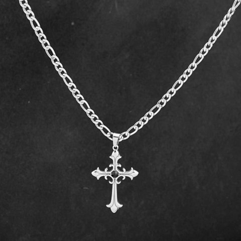 Figaro Chain Cross Pendant Nec
