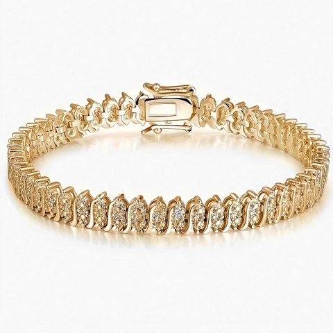 Gold-Tone Stone-Set Bracelet