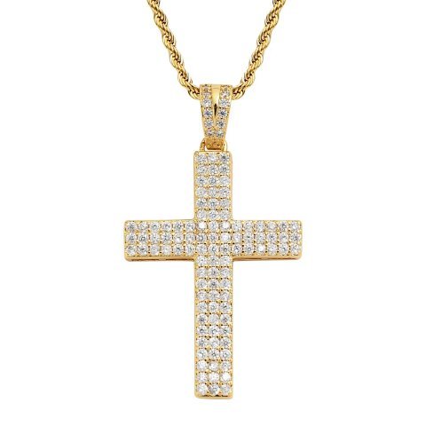 Triple-Row Stone-Set Cross Pen