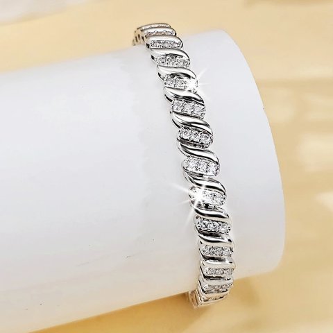 Spring-Clasp Stone-Set Bracele