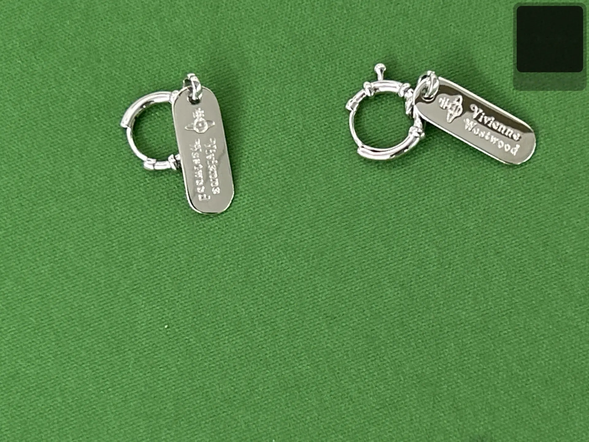 Engraved Tag Hoop Earrings - 010 -6