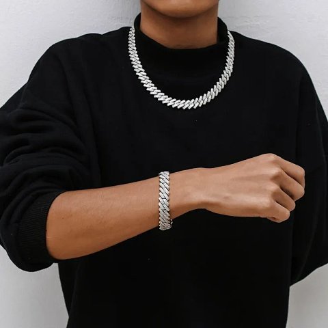 Stone-Set Cuban Link Necklace