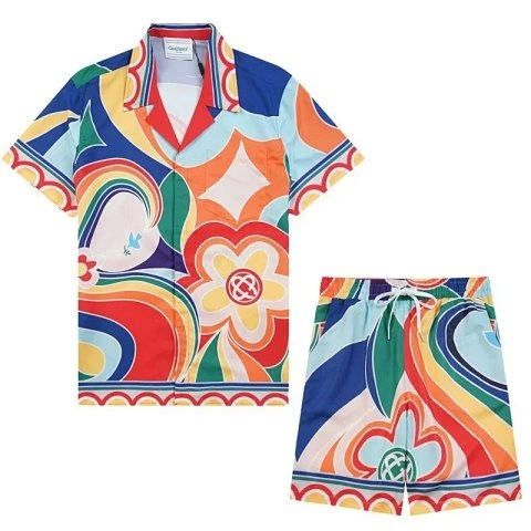 Printed Beach Shirt and Shorts