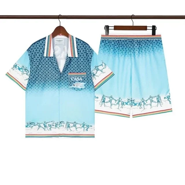 Patterned Short-Sleeve Shirt and Shorts Collection -4