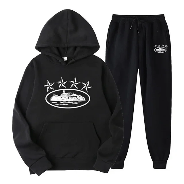 Graphic Hoodie and Jogger Set -4