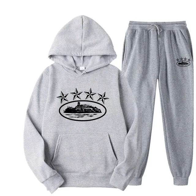 Graphic Hoodie and Jogger Set -5