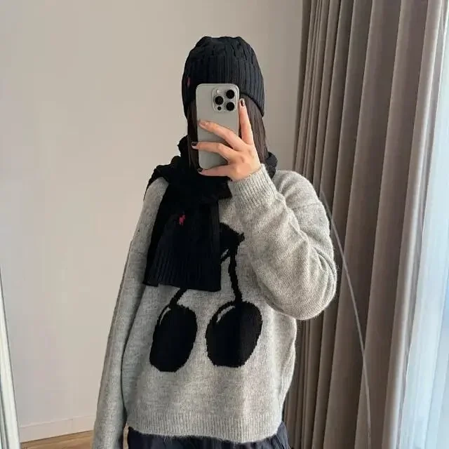 Knit Beanie and Scarf Set -3