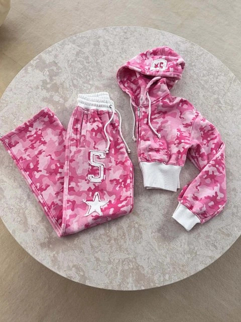 Floral Zip Hoodie and Trousers