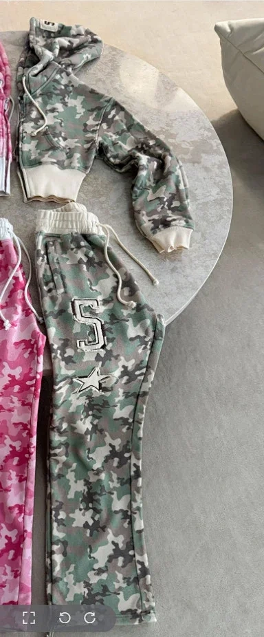Floral Zip Hoodie and Trousers Set -6