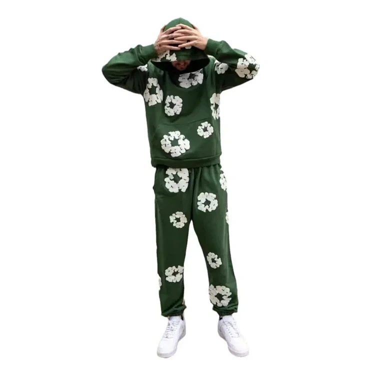 Floral-Print Hoodie and Jogger Set -4