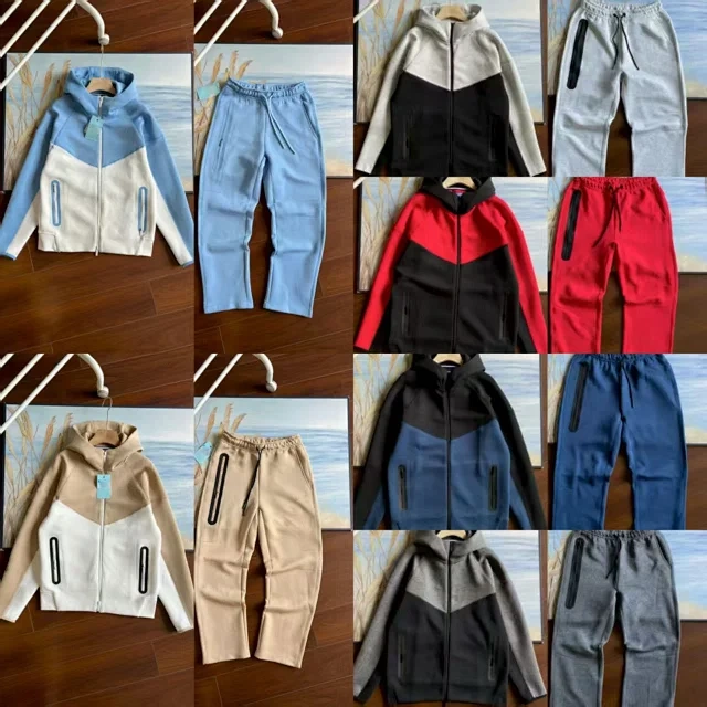 Color-Block Zip Hoodie and Jogger Set -2