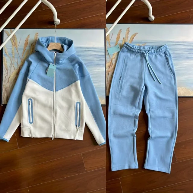 Color-Block Zip Hoodie and Jogger Set -3