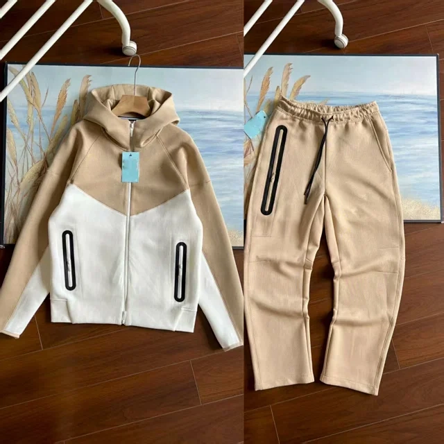 Color-Block Zip Hoodie and Jogger Set -4