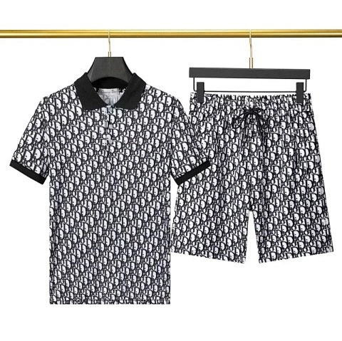Printed Polo Shirt and Shorts 
