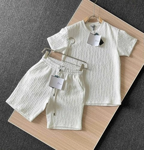 Textured Polo Shirt and Shorts