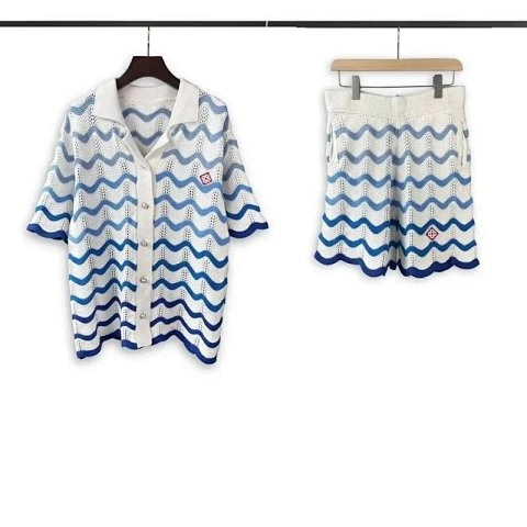 Knit Short-Sleeve Shirt and Sh