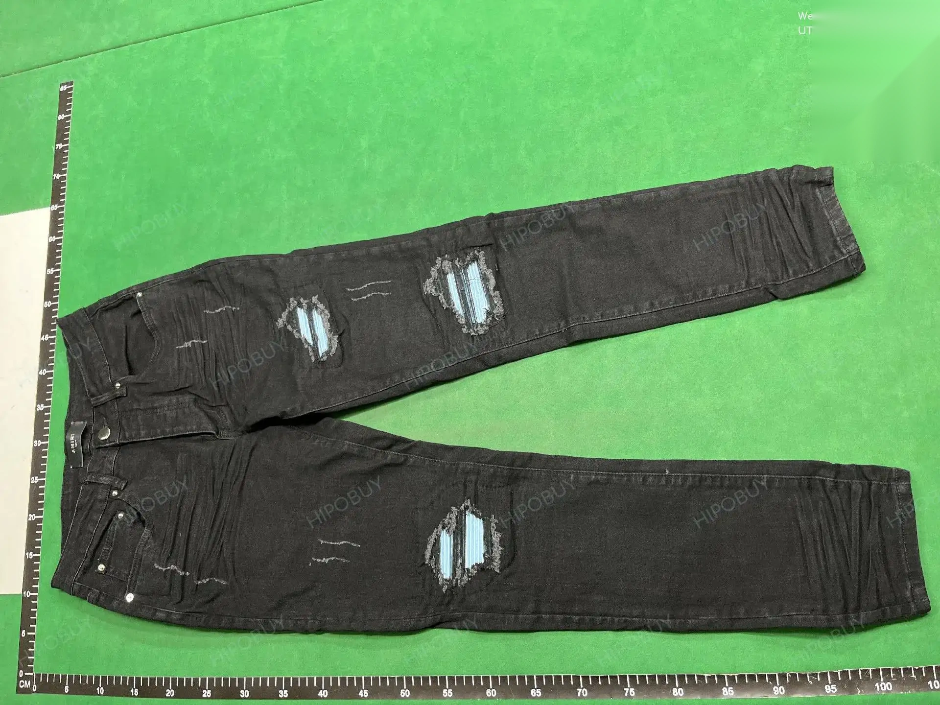 Ripped Patchwork Straight-Leg Jeans -2