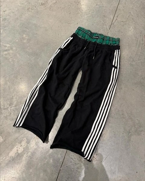 Side-Stripe Wide-Leg Track Pan