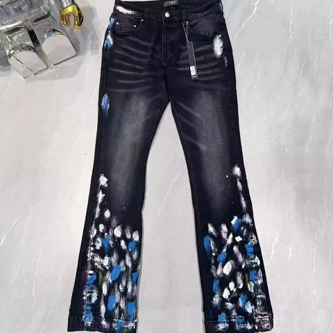 Embroidered Distressed Jeans