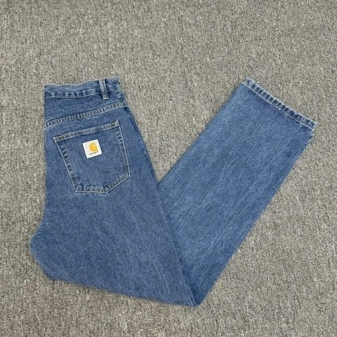 Washed Straight-Leg Denim Jean
