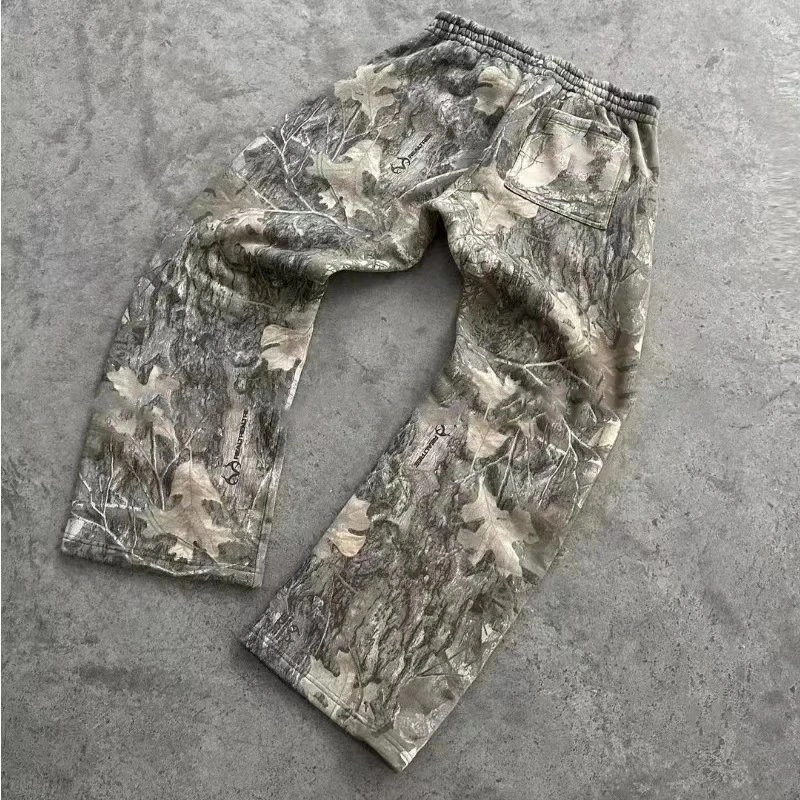 Camouflage Wide-Leg Trousers
