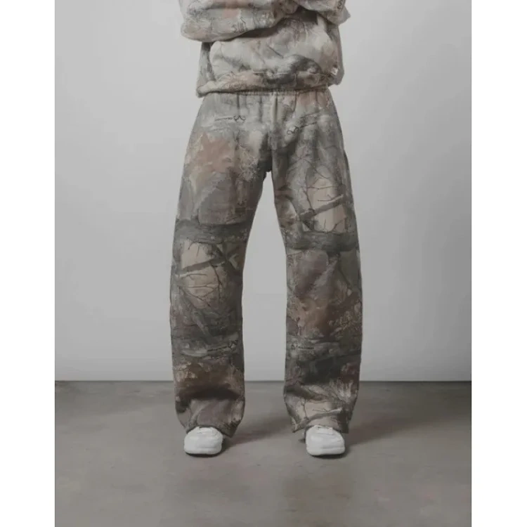 Camouflage Wide-Leg Trousers -3