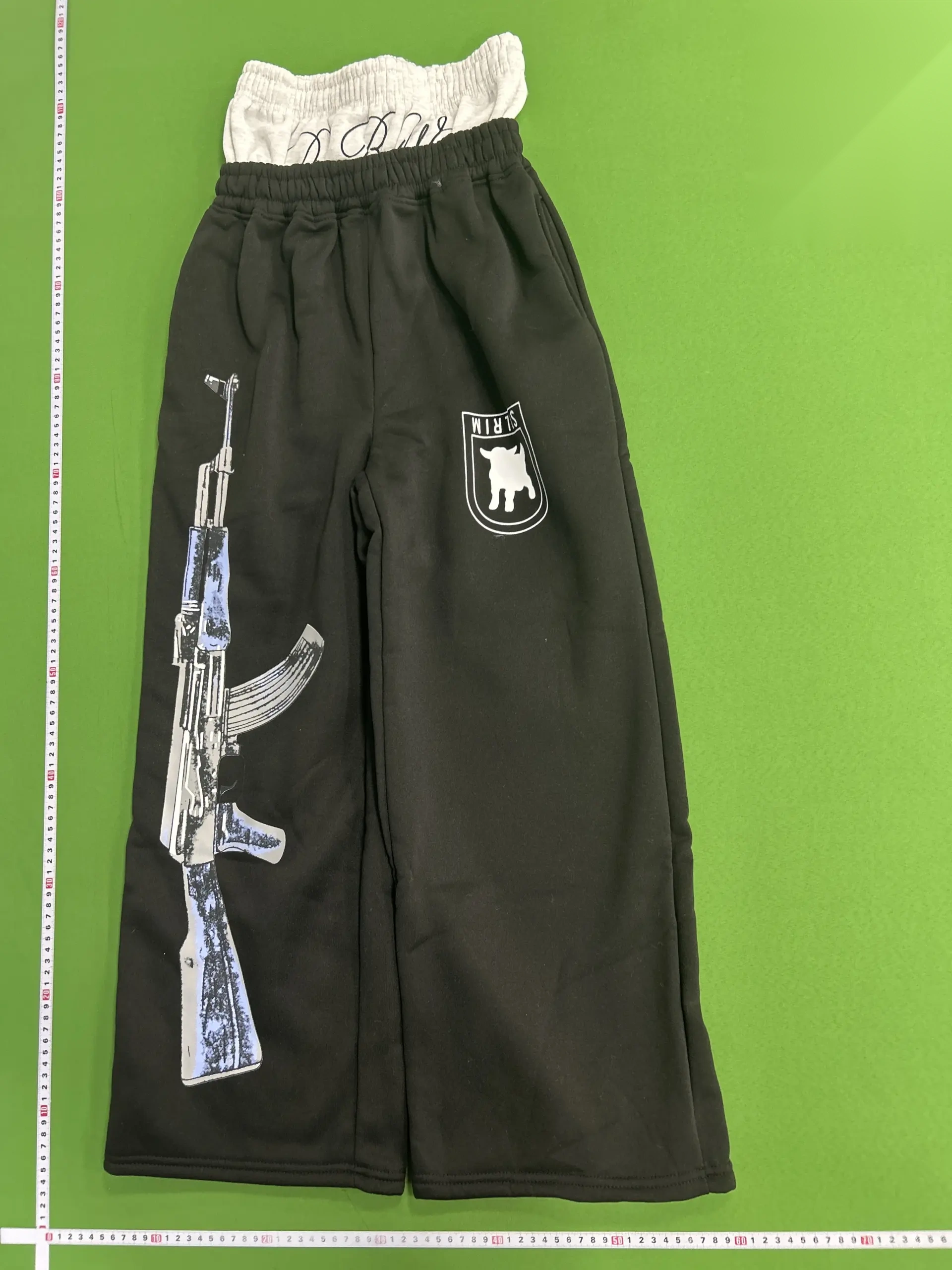 Double-Waistband Graphic Jogger Pants -4