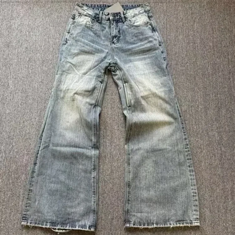 Washed Wide-Leg Jeans -2