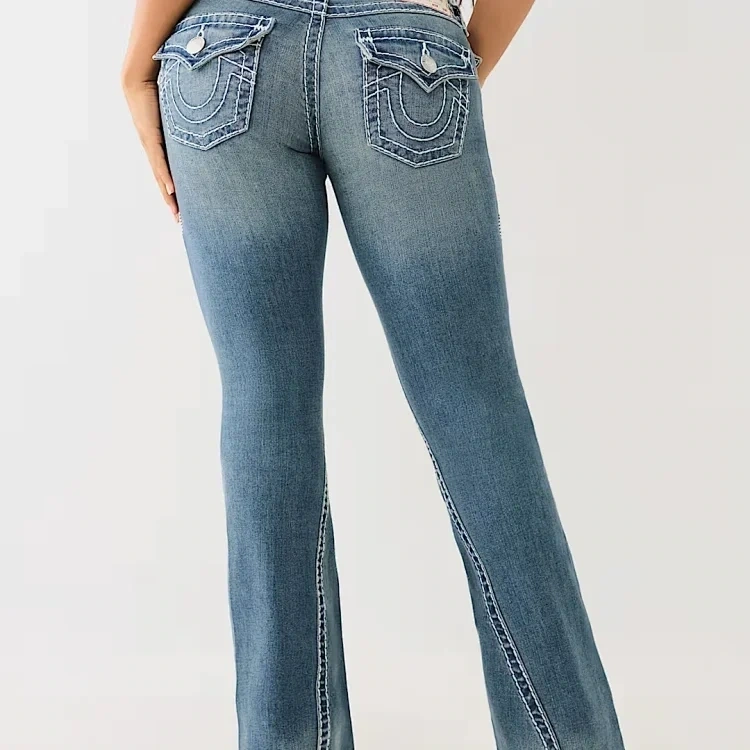 Women's Embroidered High-Waist Jeans -4
