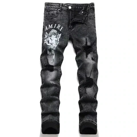 Graphic Distressed Jeans