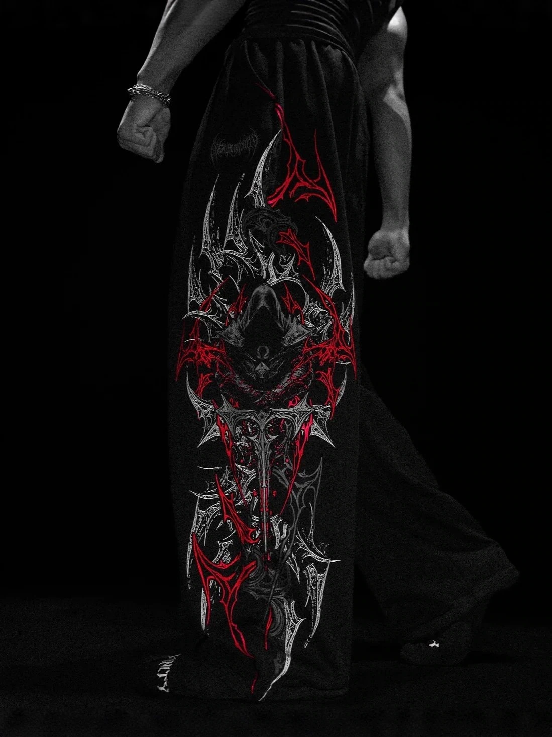 Graphic Wide-Leg Sweatpants