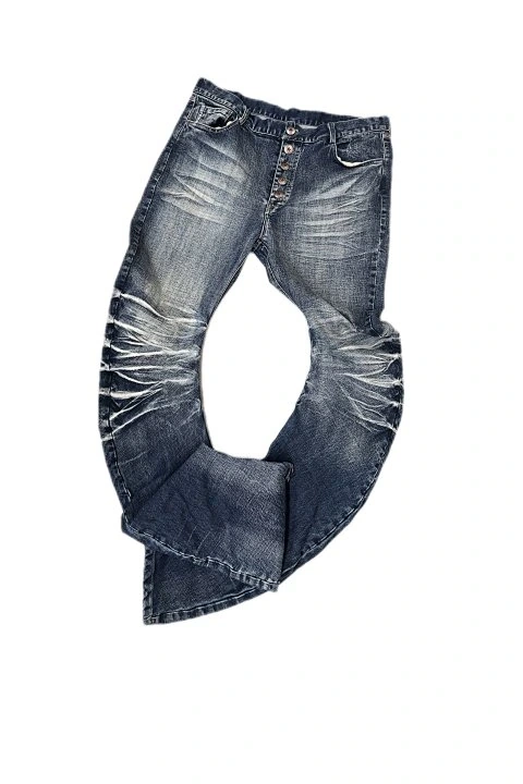 Washed Curved-Leg Jeans -2