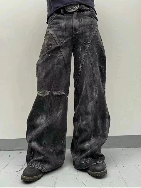Coated Wide-Leg Jeans -2