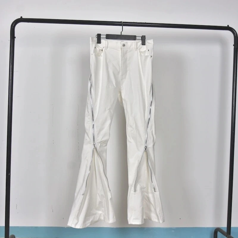 Zip-Detail Flared Trousers