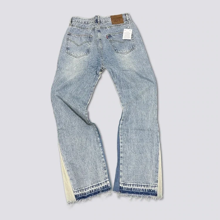 Contrast-Panel Flared Jeans -3