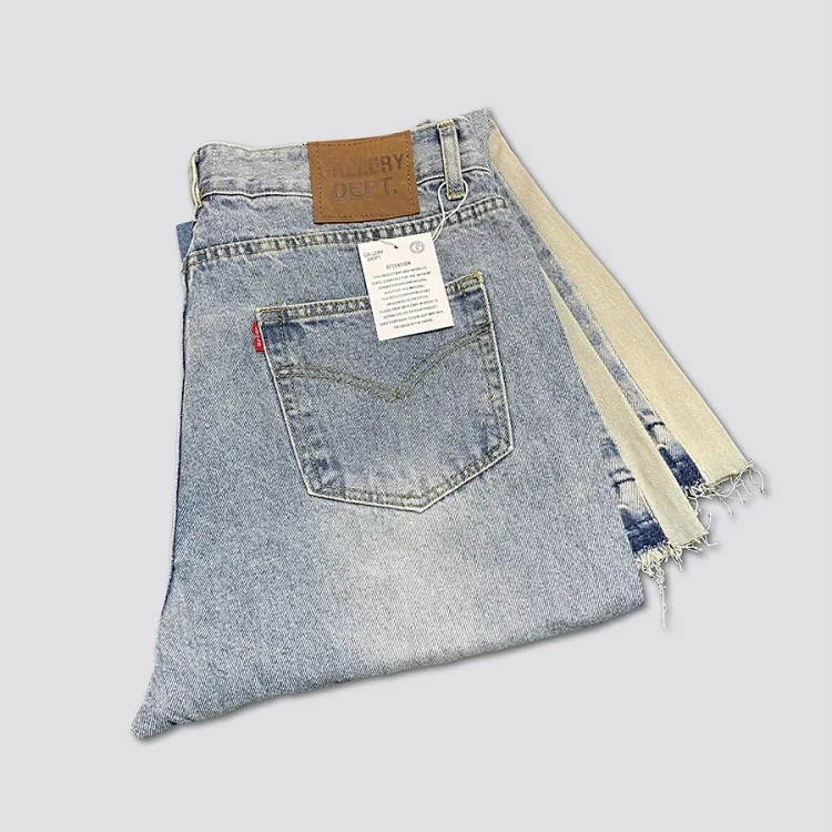 Contrast-Panel Flared Jeans -5
